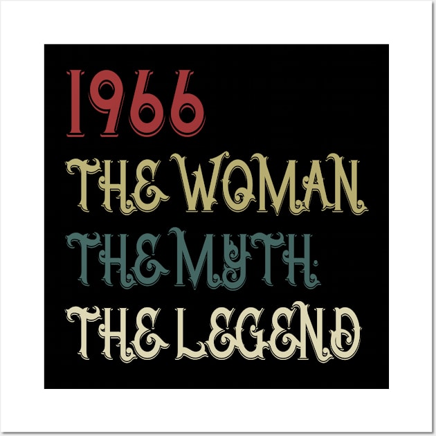 Vintage Retro 1966 Legend Gift 54th Birthday Womens Wall Art by Damsin